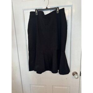 Kasper‎ Black Pencil Ruffle Skirt size 1X NWT